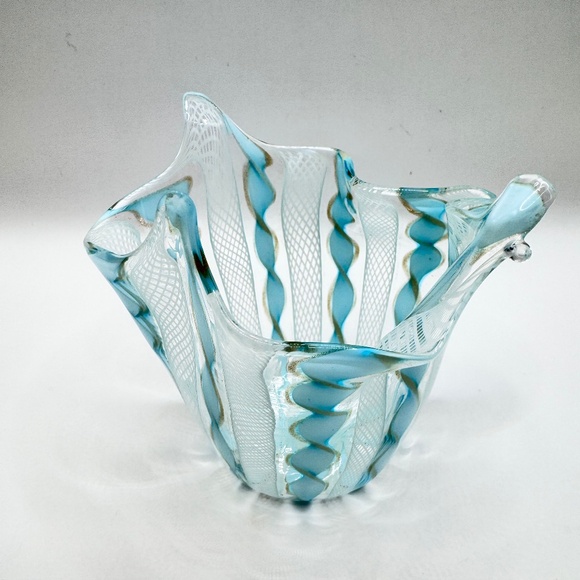 Murano Other - Petite Murano Glass Zanfirico Fazzoletto Handkerchief vase, Mid Century 1960s